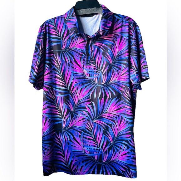 Greenside Golf Other - GREENSIDE GOLF Polo Shirt NEON JUNGLE (Men’s LARGE) Tropical Floral Tag